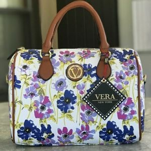 Vera New York Viola Satchel, “Purple Flowers”, NWT